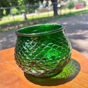 Green Textured Glass Vase